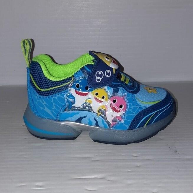 Shoes Baby Shark Toddler Boys Size 9 Athletic Blue LED Light up