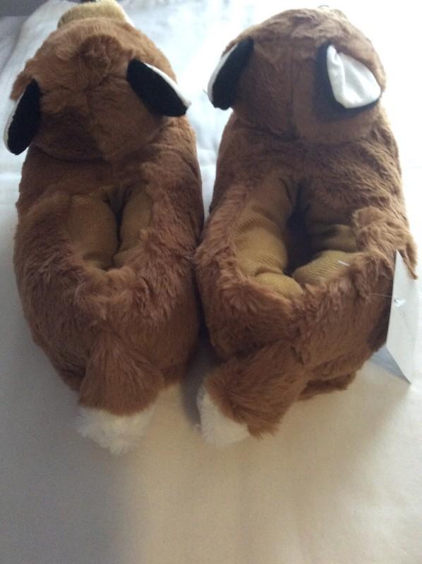 Silver Lilly Fox Plush Slippers With Foam Support Brown Medium Feet Clothing