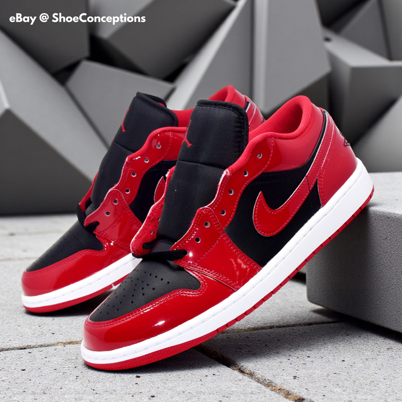 Size 11.5 - Air Jordan 1 Low Patent Varsity Red Black W