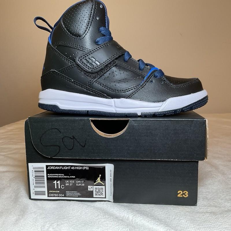 Size 11 (PS) - Jordan Flight 45 Mid Black Midnight Navy
