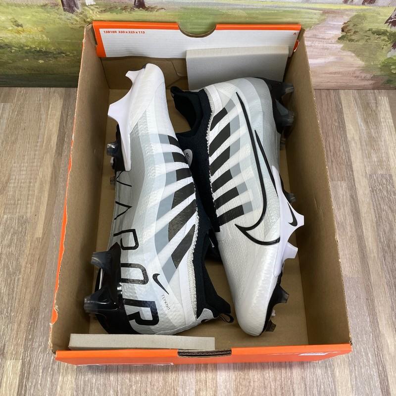 Size 12.5 - Nike Vapor Edge Elite 360 Flyknit White Metallic Silver