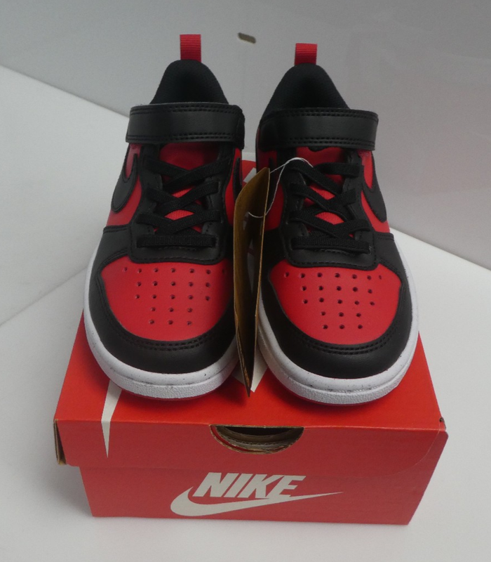 Size 12 (PS) - Nike Court Borough Low Recraft Black University Red