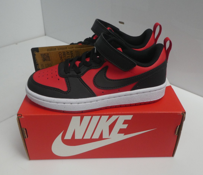 Size 12 (PS) - Nike Court Borough Low Recraft Black University Red