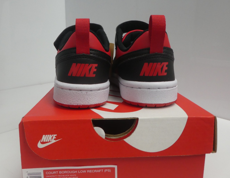 Size 12 (PS) - Nike Court Borough Low Recraft Black University Red