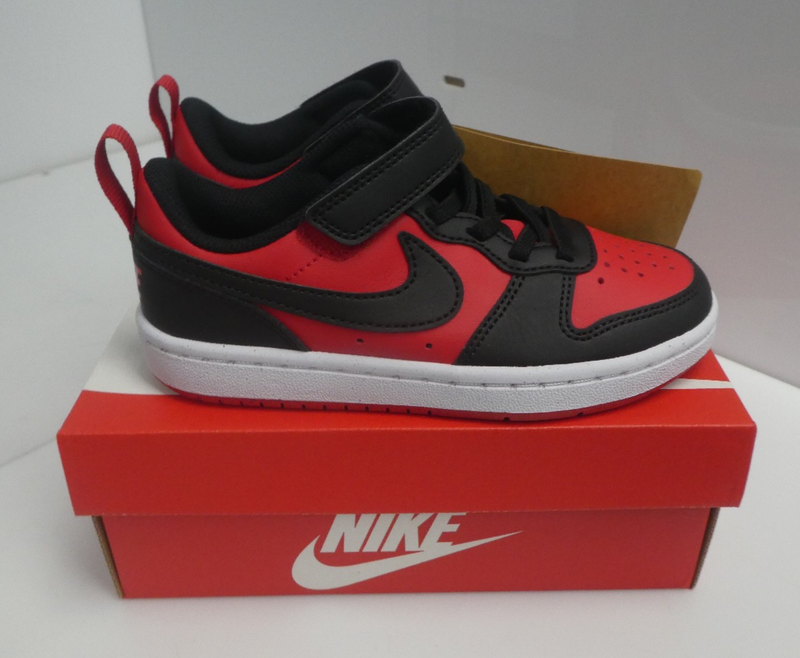 Size 12 (PS) - Nike Court Borough Low Recraft Black University Red