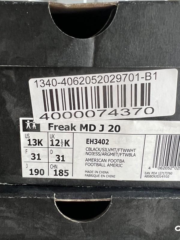 Size 13k Youth Junior Adidas Freak Mid J Football Cleats EH3402 NEW