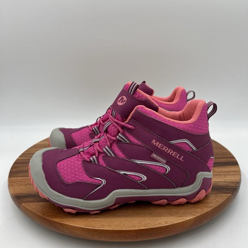 Size 4.5 M Merrell Big Kids Chameleon 7 Access Mid Pink Waterproof Hiking Boots