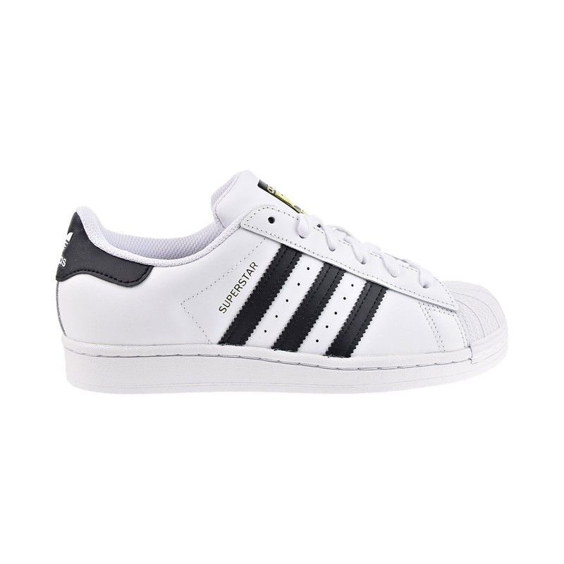 Size 4 (GS) - Adidas Superstar Low White Black - FU7712