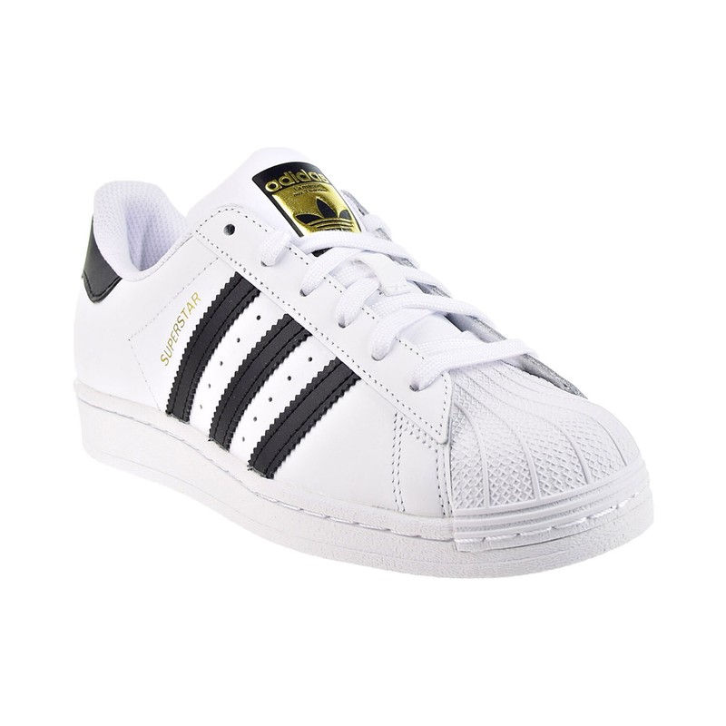 Size 4 (GS) - Adidas Superstar Low White Black - FU7712
