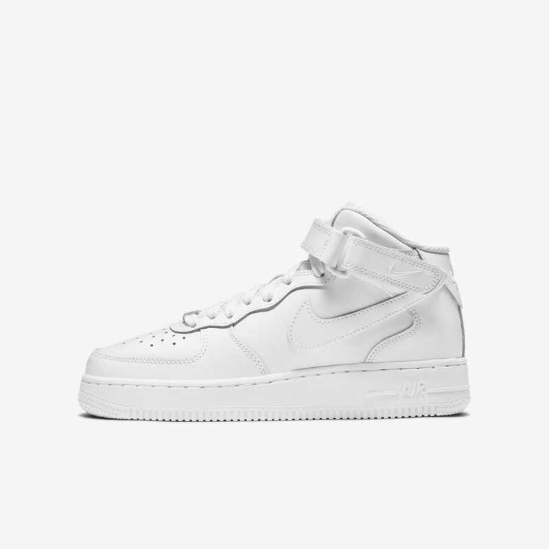 Size 4 (GS) - Nike Air Force 1 LE Mid Triple White