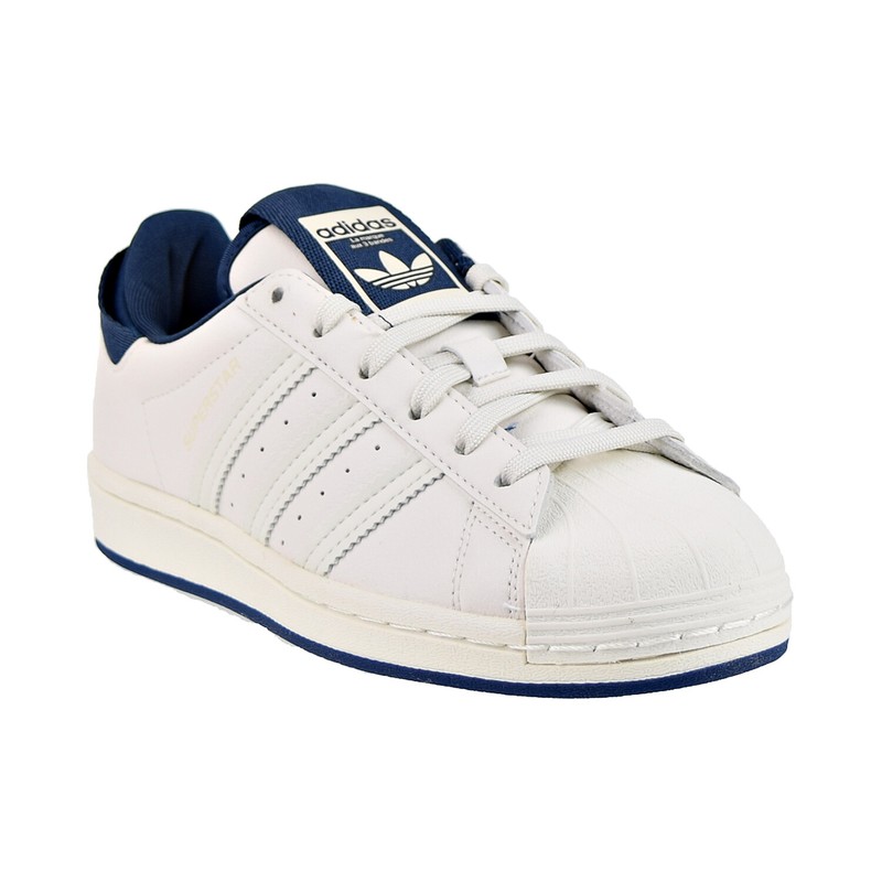 Size 5.5 (GS) - Adidas Superstar Low Chalk White Crew Navy