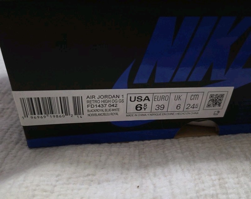 Size 6.5 (GS) - Jordan 1 High Retro OG Royal Reimagined 2023