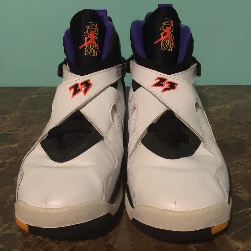 Size 6.5Y - 305368-142 Nike Air Jordan VIII 8 Retro "Three Peat" White/Purple