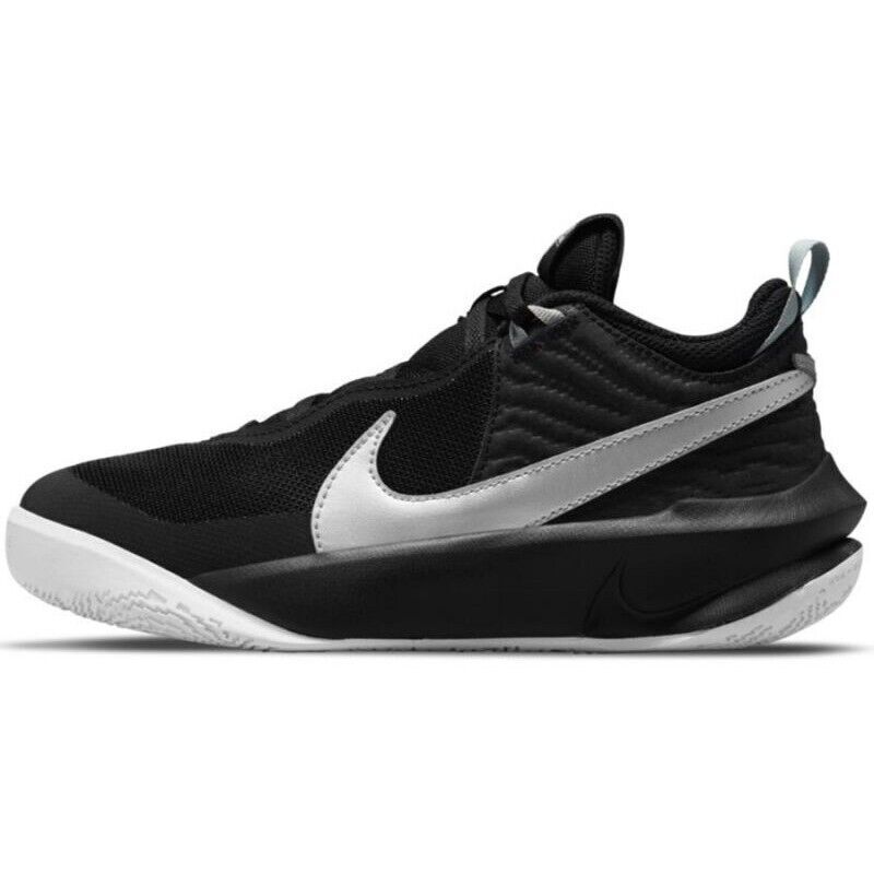 Size 6 (GS) - Nike Team Hustle D10 Low Black Metallic Silver