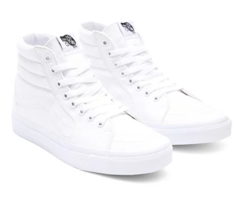Size 7.5 - VANS Sk8- Canvas High True White