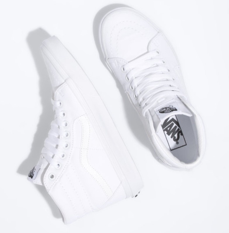 Size 7.5 - VANS Sk8- Canvas High True White