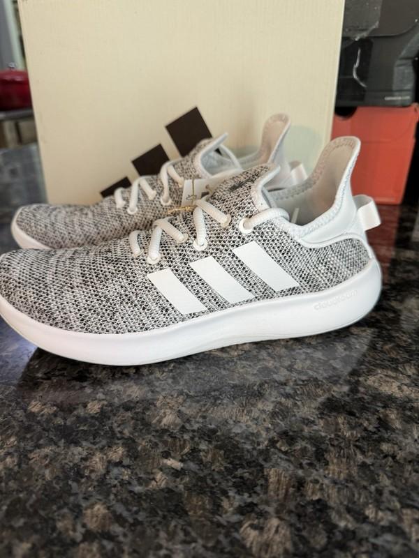 Size 7 - Adidas Cloudfoam Pure Heather White W