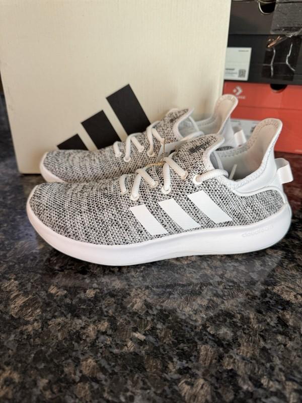 Size 7 - Adidas Cloudfoam Pure Heather White W