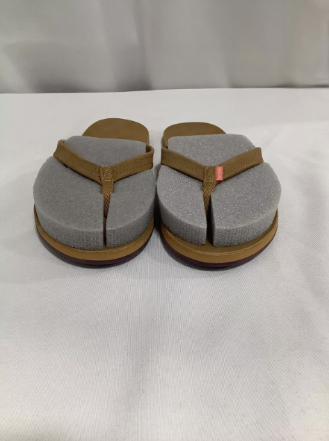 Size 7 Women's Hari Mari Fields Tan/Fig Nubuck Leather Sandals Flip Flops