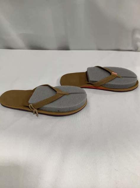 Size 7 Women's Hari Mari Fields Tan/Fig Nubuck Leather Sandals Flip Flops