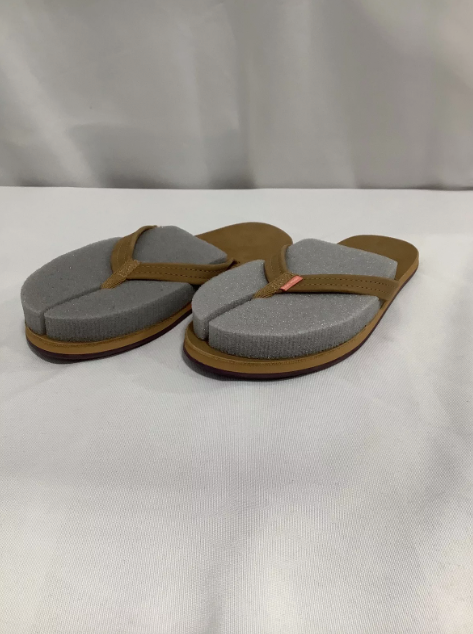 Size 7 Women's Hari Mari Fields Tan/Fig Nubuck Leather Sandals Flip Flops