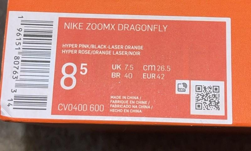 Size 8.5 - Nike ZoomX Dragonfly Hyper Pink Orange