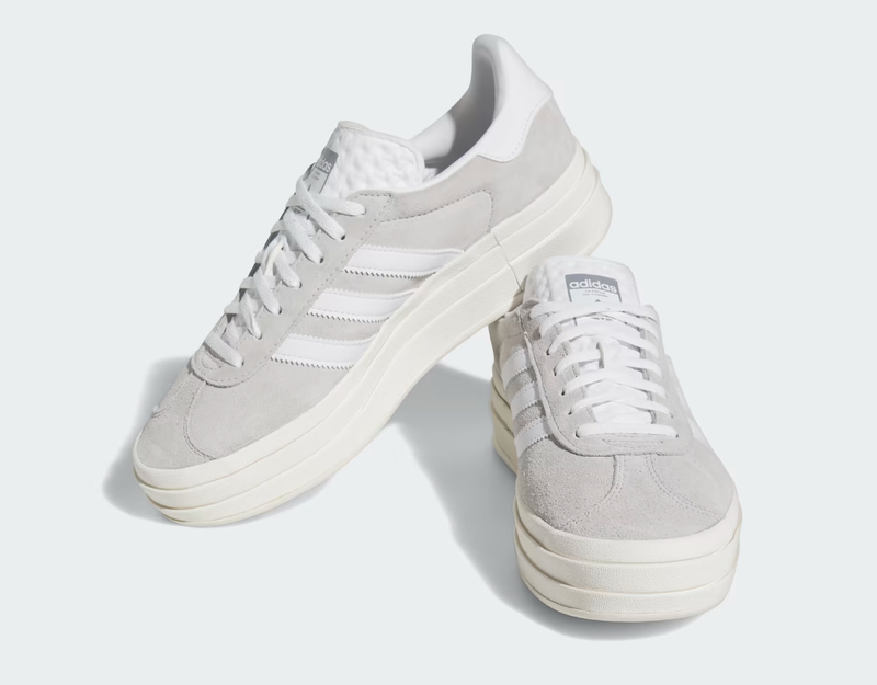 Size 8 - Adidas Gazelle Bold Grey White W