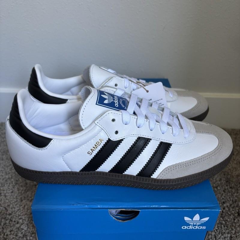 Size 8 - Adidas Samba OG White Clear Granite W