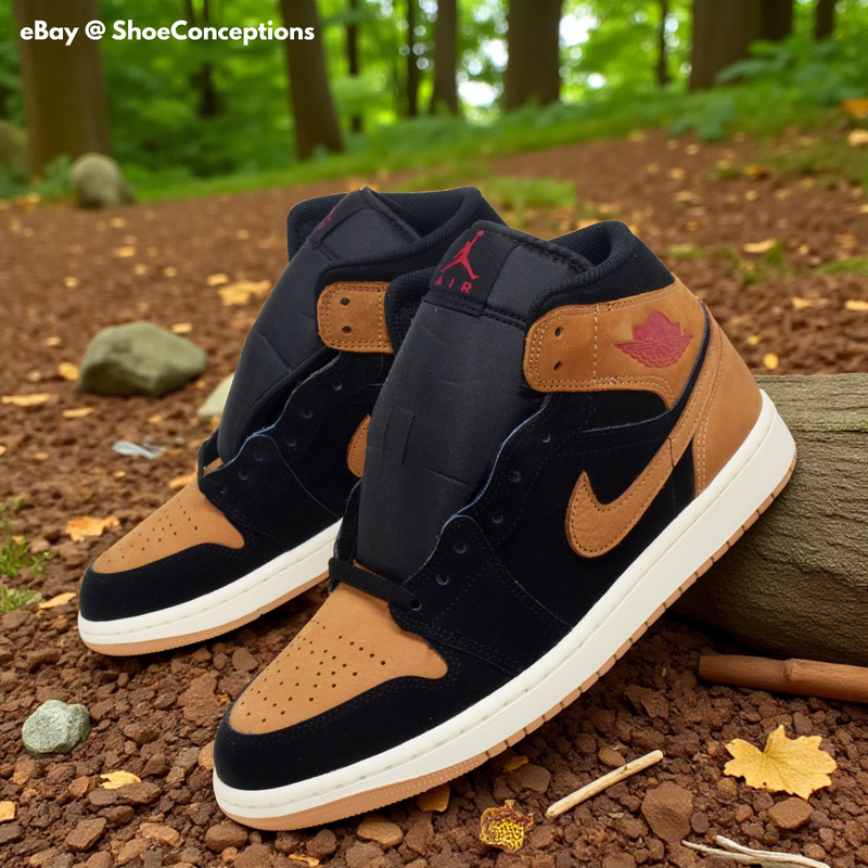Size 8 - Air Jordan 1 Mid Black Flax