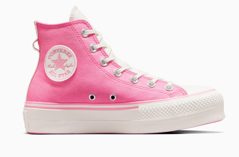Size 8 - Converse Chuck Taylor All Star Lift Platform Retro Varsity High Oops Pink W
