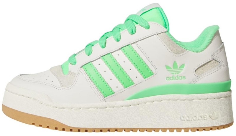 Size 9.5 - adidas Forum Bold Stripes White Green W