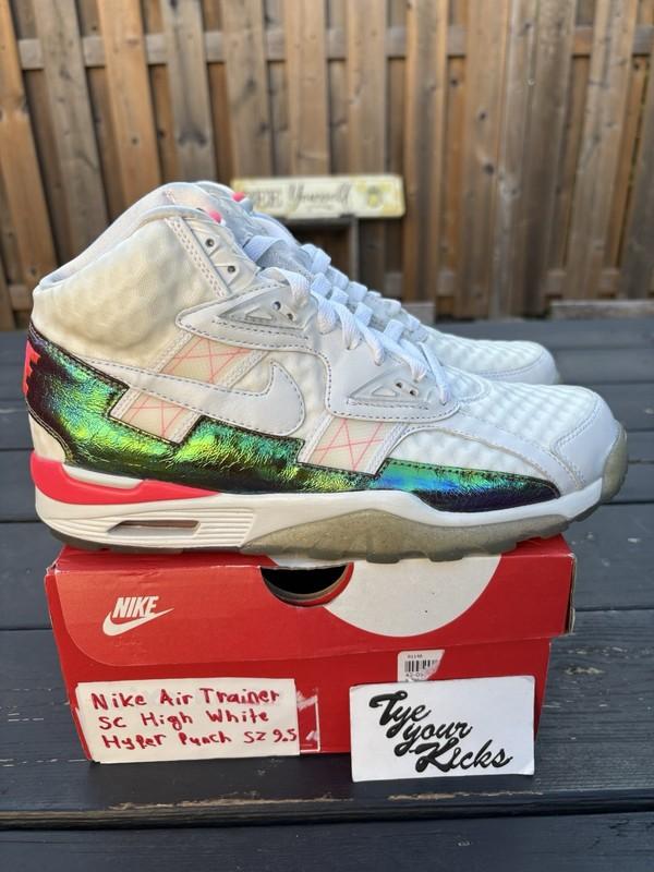 Size 9.5 - Nike Air Trainer SC PRM QS High White Hyper Punch