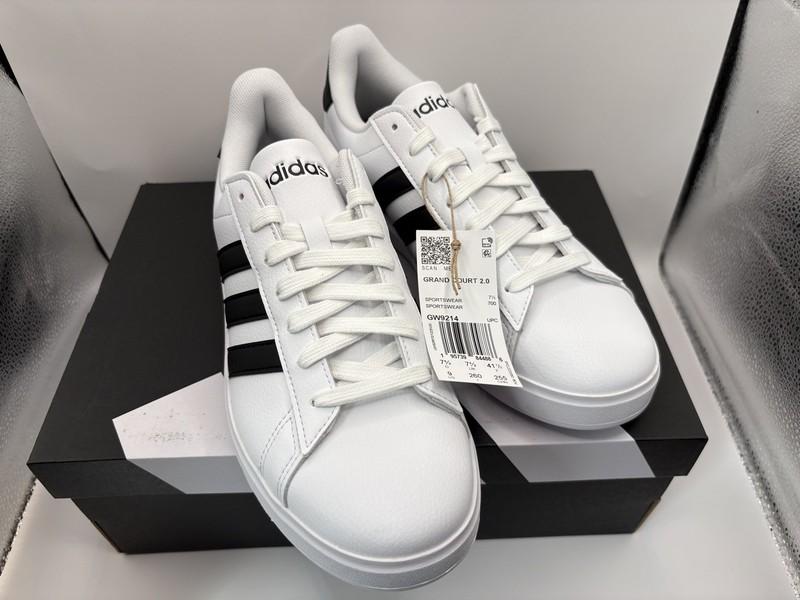 Size 9 - Adidas Grand Court 2.0 White Black W