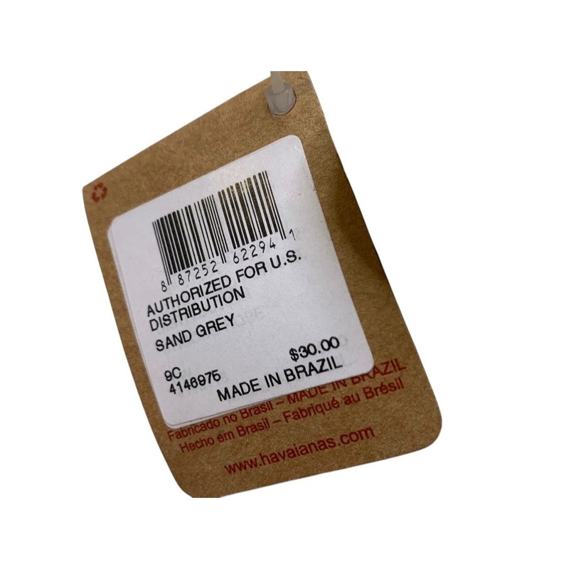 Size 9C Havaianas Girls New Flip Flops Sandals Sand Grey Sparkles