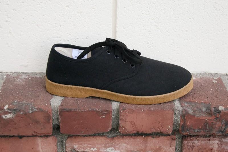 Ska Doo Wino Shoes Black Gum Sole Lace-Up Canvas Men’s 7-13 Including Half Size