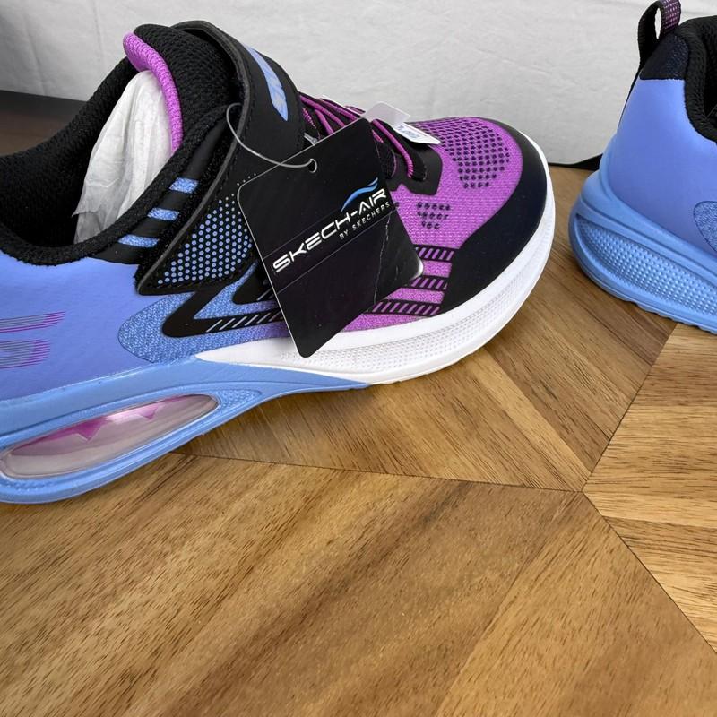 SKECH-AIR Microspec Max Advance Purple Sneakers Shoes Kids Size 2 New