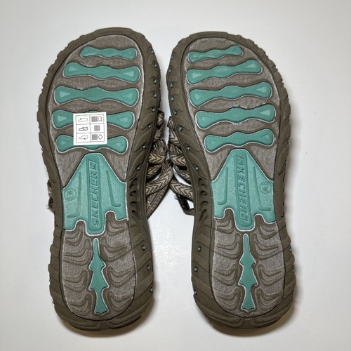 Skechers 40873 Reggae Repetition Sandals/slip-on Slides/ Beige Taupe Sz 6