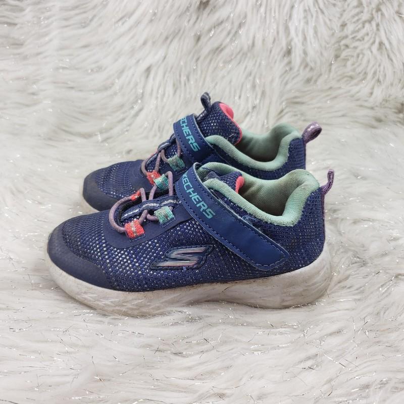 SKECHERS 82008N Toddler Blue Mint Pink Easy On Sneakers Toddler Size US 8 EUR 24