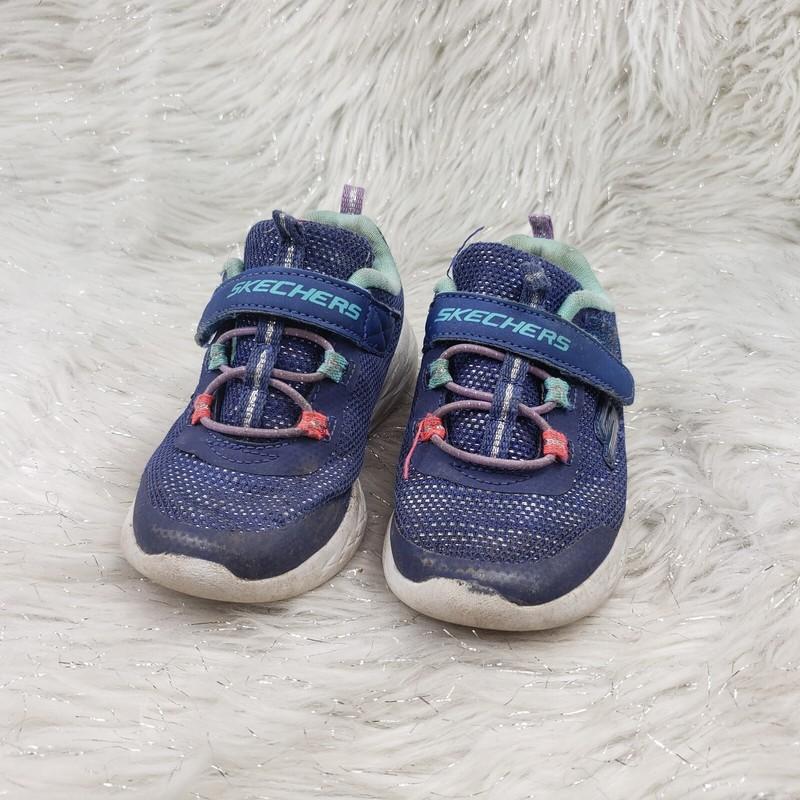 SKECHERS 82008N Toddler Blue Mint Pink Easy On Sneakers Toddler Size US 8 EUR 24