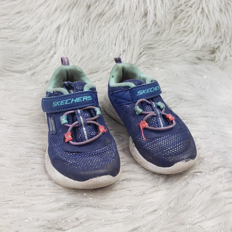 SKECHERS 82008N Toddler Blue Mint Pink Easy On Sneakers Toddler Size US 8 EUR 24
