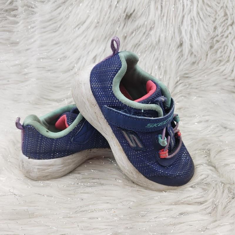 SKECHERS 82008N Toddler Blue Mint Pink Easy On Sneakers Toddler Size US 8 EUR 24