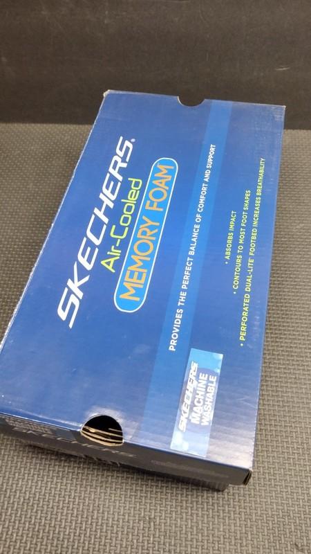Skechers Air-Cooled Memory Foam Kid Boy's BLACK Sneakers Elite Flex Wasik Sz 13