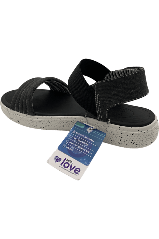 Skechers BOBS Vegan Washable Canvas Sandals Optical Chill Black