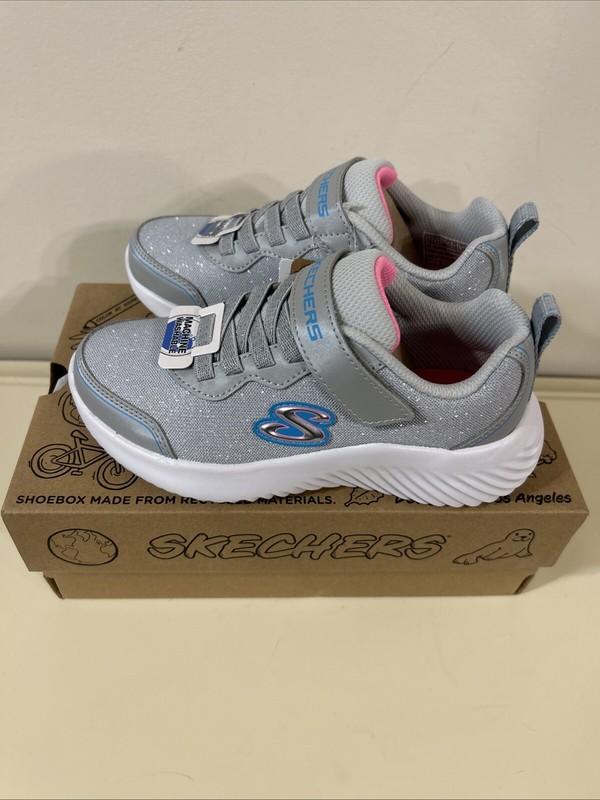 Skechers Bounder Girly Groove Gray Little Girls Sneakers Size 1 NWB 303528L/NVY