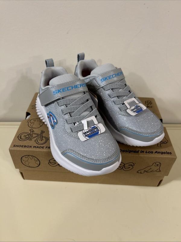 Skechers Bounder Girly Groove Gray Little Girls Sneakers Size 12 NWB 303528L/NVY