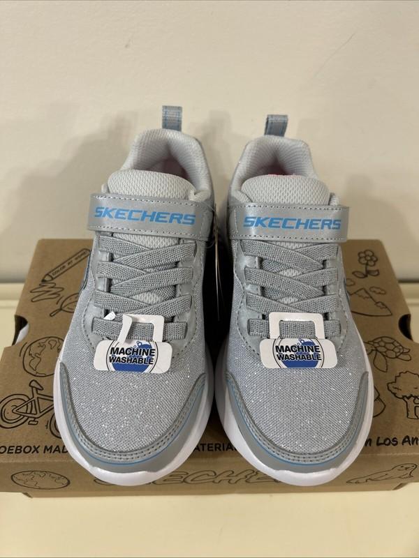 Skechers Bounder Girly Groove Gray Little Girls Sneakers Size 12 NWB 303528L/NVY