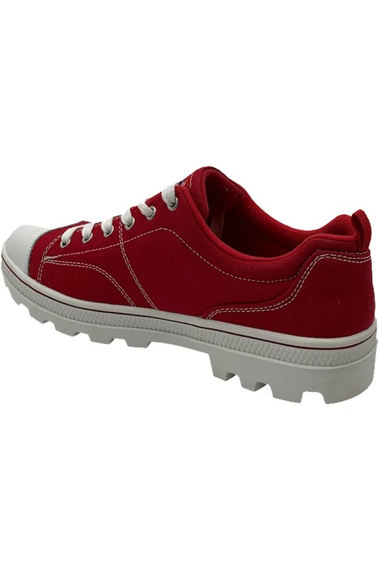 Skechers Canvas Lace-Up Sneakers Roadies True Red