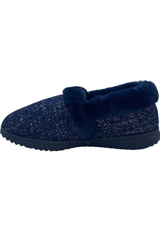 Skechers Cozy Lite Sparkle Knit Slippers Sweet Walk Navy
