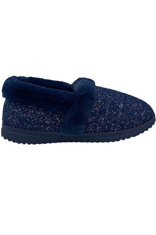 Skechers Cozy Lite Sparkle Knit Slippers Sweet Walk Navy
