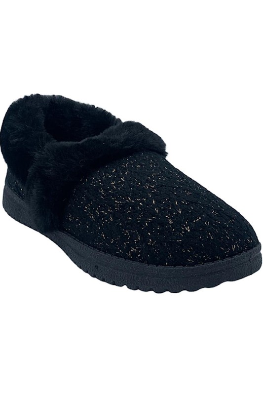 Skechers Cozy Lite-Sweet Walk Knit Slippers Black Women Size 6.5 (SS32)